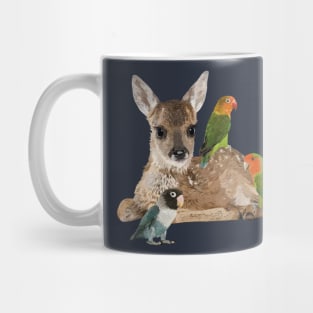 Deer and parrots Mug